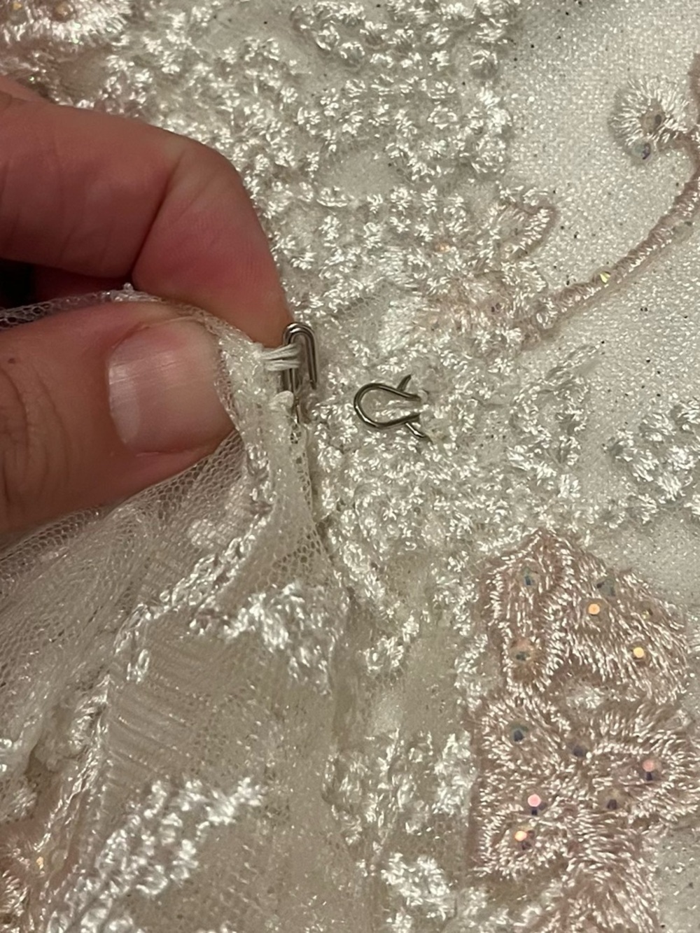 Sherri Hill White & Pale Pink Floral Appliqué Prom Dress - Picture 14 of 16
